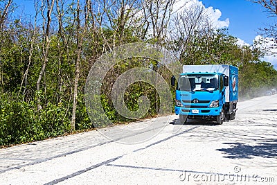 Various Mexican trucks transporters vans delivery cars in Mexico Editorial Stock Photo