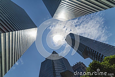 Various modern buildings with futuristic design Editorial Stock Photo