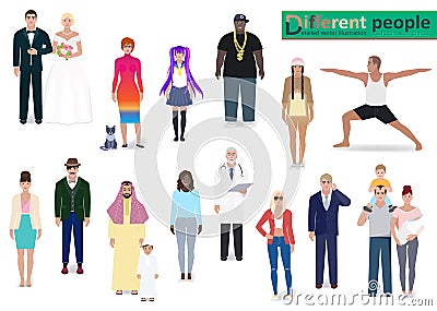 Various modern people vector illustration Vector Illustration