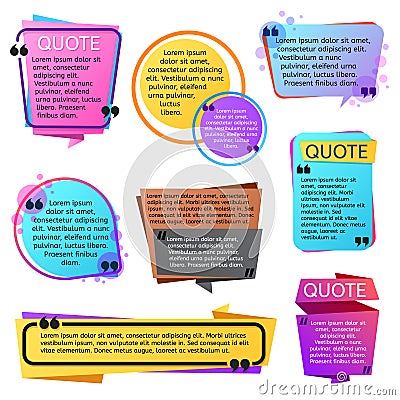 Various modern quote shapes vector set Vector Illustration