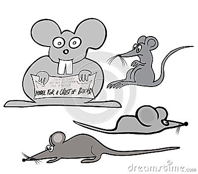 Various mouses Cartoon Illustration