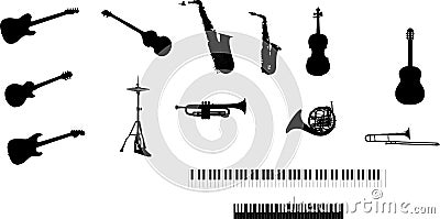 Various musical instruments Vector Illustration