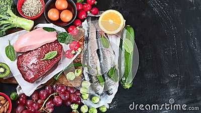 Various Paleo diet products Stock Photo
