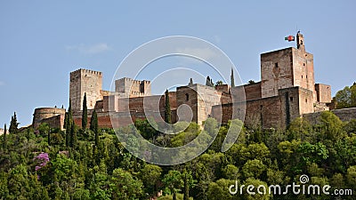 Various panoramic views of the Alhambra in Granada Stock Photo