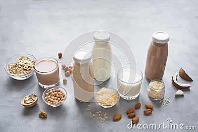 Various plant based milk Stock Photo