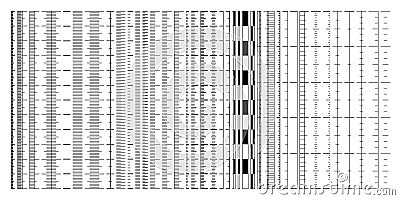 Various ruler scales, size indicators, measurement charts Vector Illustration