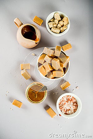 Various salted caramel Stock Photo