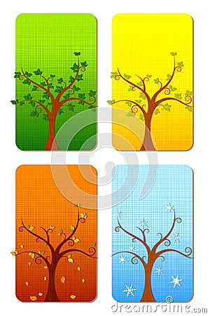 Various Season Vector Illustration