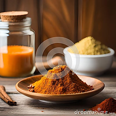 Various seasonings with various types of organic and natural ingredients Stock Photo