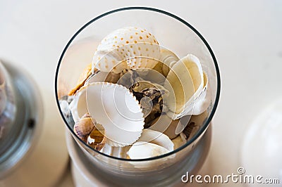Various shells in glass Stock Photo