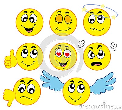 Various smileys 1 Vector Illustration