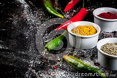 Various spices and seasonings Stock Photo