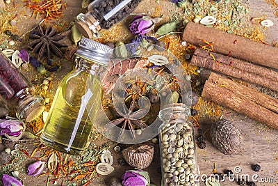 Various spices seeds Stock Photo