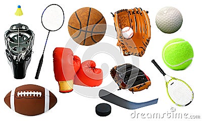 Various Sports Items Stock Photo