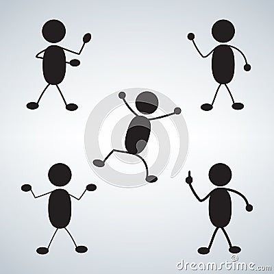 Various Standing Postures icon set Stock Photo