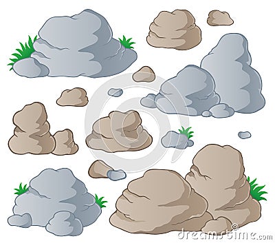 Various stones collection 1 Vector Illustration