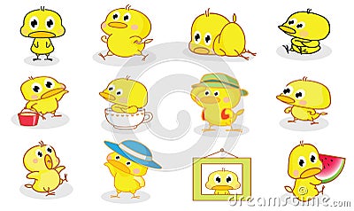 Various styles cartoon chicks Cartoon Illustration