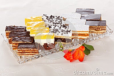Various sweet cakes Stock Photo
