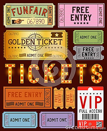 various ticket designs Vector Illustration