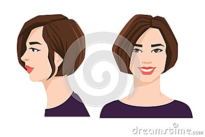 Various turns heads Vector Illustration