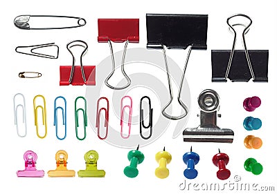 Various type of paper clip Stock Photo