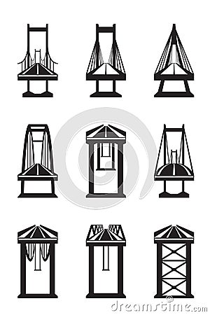 Various types of bridges Vector Illustration