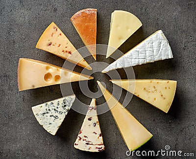 Various types of cheese Stock Photo