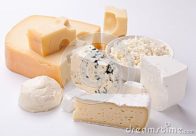 Various types of cheeses. Stock Photo