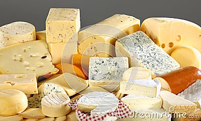 Various types of delicious cheese Stock Photo