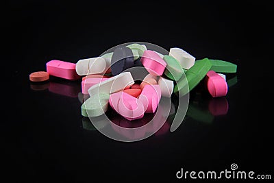 Various types of drugs for diseases Stock Photo