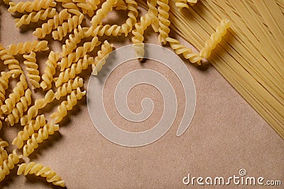 Various types of Italian pasta Stock Photo