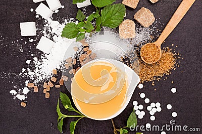 Various types of sugar. Stock Photo