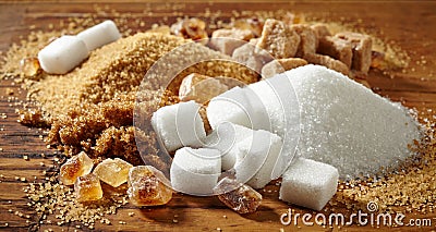 Various types of sugar Stock Photo