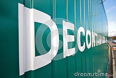 Abstract view of a decontamination unit sign Stock Photo