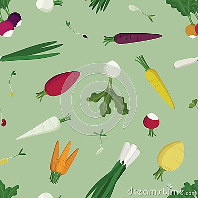 Various vegetables and sprouts Vector Illustration