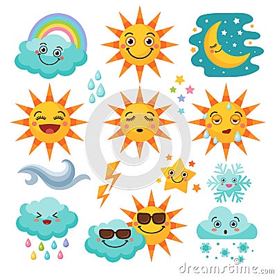 Various weather icon set Vector Illustration