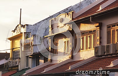 Jonker walk architecture melaka malaysia sunset Stock Photo