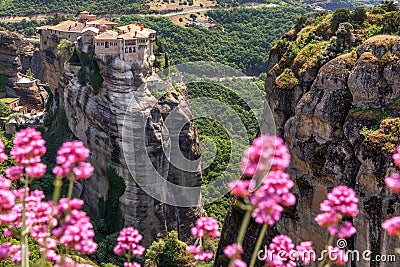 Varlaam monastery at Meteora in Trikala region in summer, Greece Stock Photo