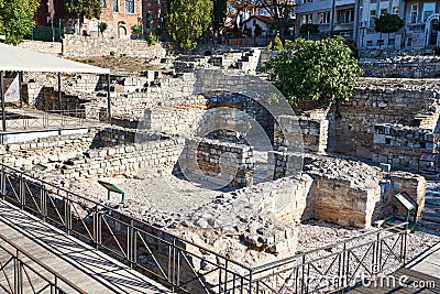 Varna, Bulgaria, Oct 17, 2022; Excavations of ruins of Greek ancient city in Varna Editorial Stock Photo