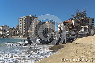 Varosha the abandoned Ghost city in Famagusta Editorial Stock Photo