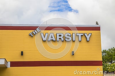 The Varsity of Gwinnett side of the building sign Editorial Stock Photo