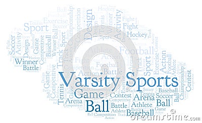 Varsity Sports word cloud. Stock Photo