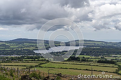 Vartry reservoir in a clody day, Wicklow way Stock Photo
