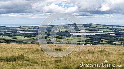 Vartry reservoir in a clody day, Wicklow way Stock Photo