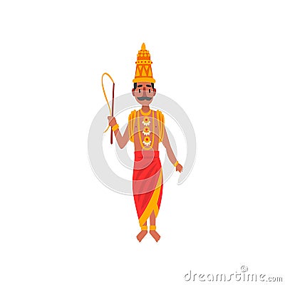 Varuna Indian god of the waters of the world, guardian of justice and the judge vector Illustration on a white Vector Illustration