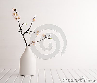 Vase with cherry blossom Stock Photo