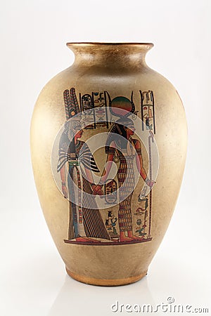 Vase with Egyptian pattern Stock Photo