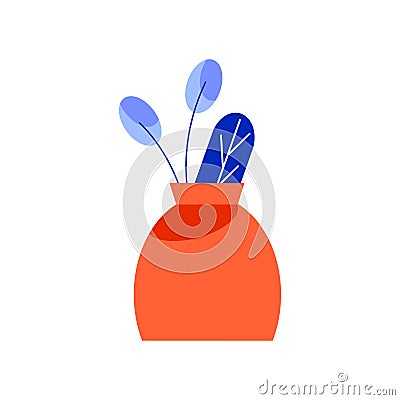 Vase With Needles Composition Vector Illustration