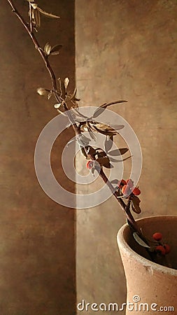 Vase and outshining flower Stock Photo