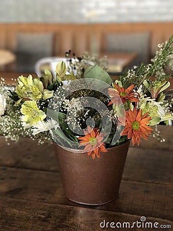 Vase with pretty flowers Stock Photo